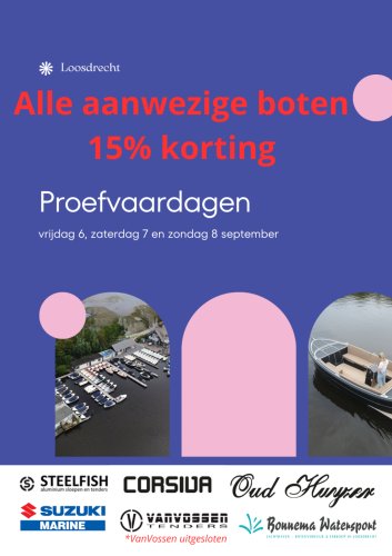 De Corsiva proefvaardagen  6, 7 en 8 september Loosdrecht