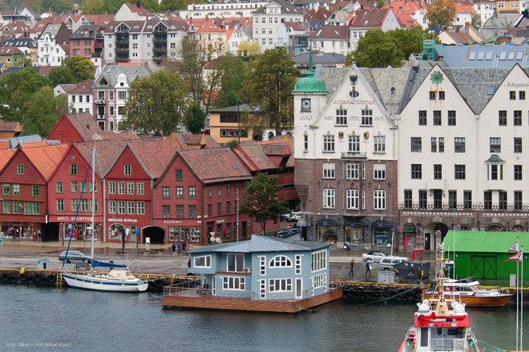 Grey Floating House Houseboat